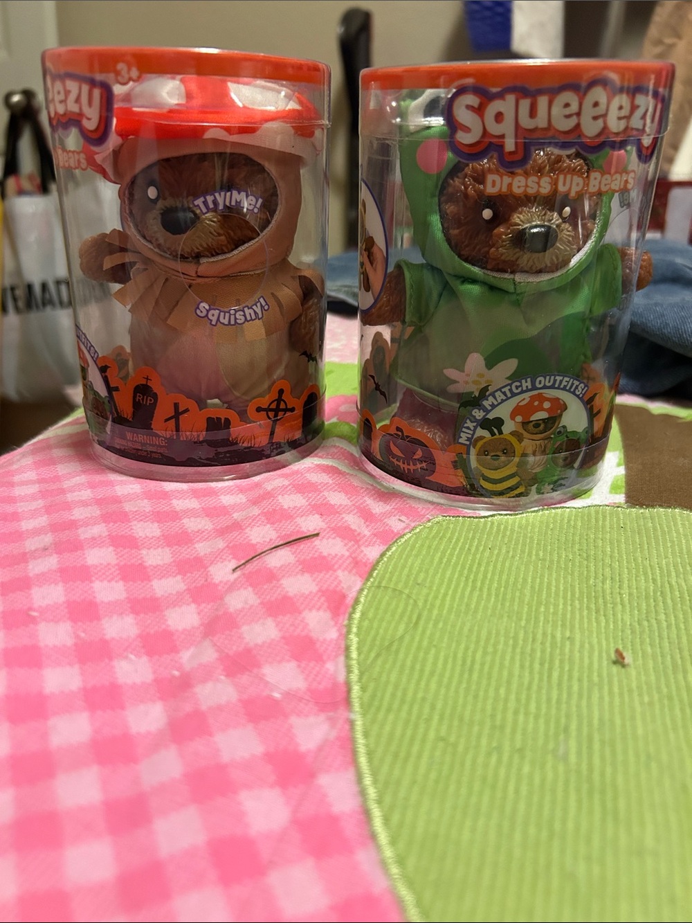 Squeeze Dress Up Bears Set - Brown & Green